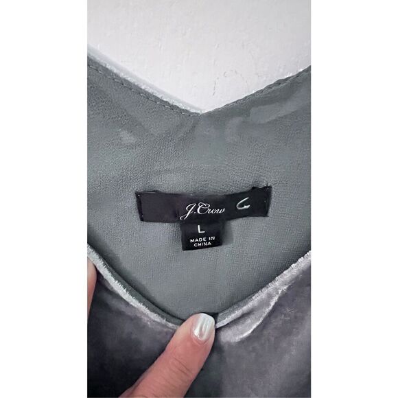 J Crew Velvet Gray Tank Top Womens Size L - Picture 4 of 9